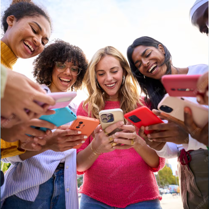 Gen Z consumers engaging with brands online through social media and digital platforms.