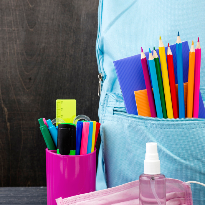 A collection of school bags, notebooks, and stationery items representing India’s growing back-to-school market, highlighting the opportunity for branded products.