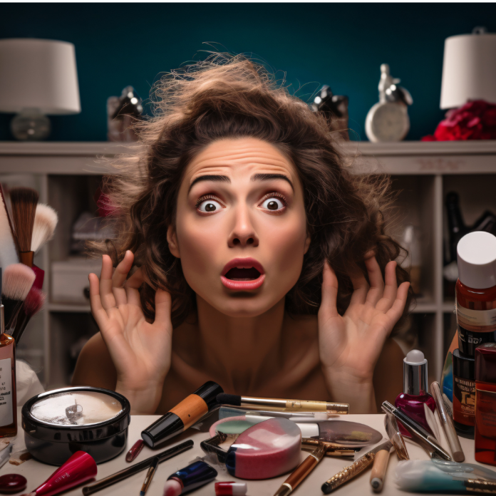 “Indian beauty products and cosmetics on display highlighting the booming ₹1 lakh crore beauty market and emerging homegrown brands like Nykaa and Sugar”